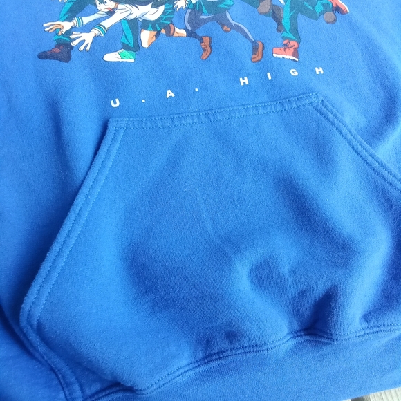 My Hero Academia Blue Anime Hoodie U.A. High School Kangaroo Pocket Size M - Picture 9 of 13
